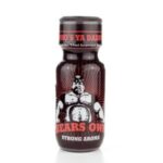 A bottle of "bear's own strong aroma" with the bold text "who's ya daddy" featuring an illustration of a muscular, dominant bear figure.