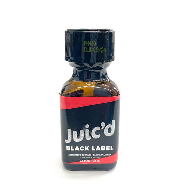 A small bottle of Pentyl Juic'd Black Label 24ml leather cleaner on a white background.