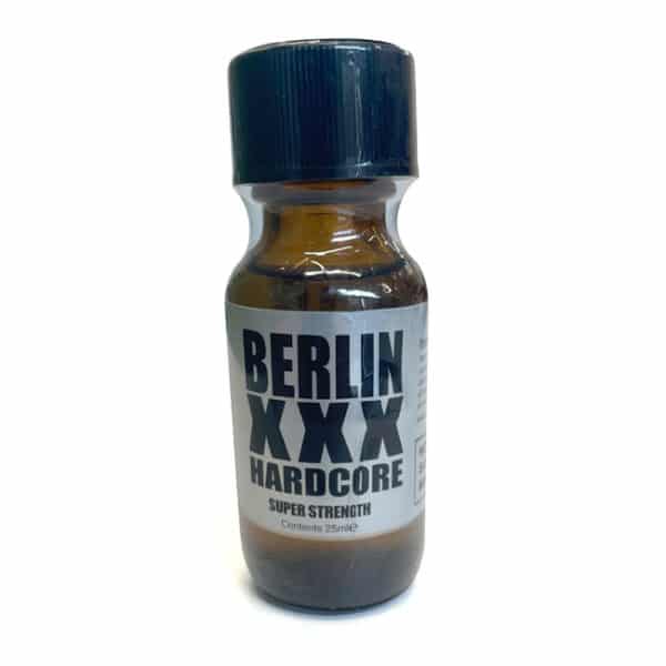 A small bottle labeled " berlin xxx 25ml" against a white background.